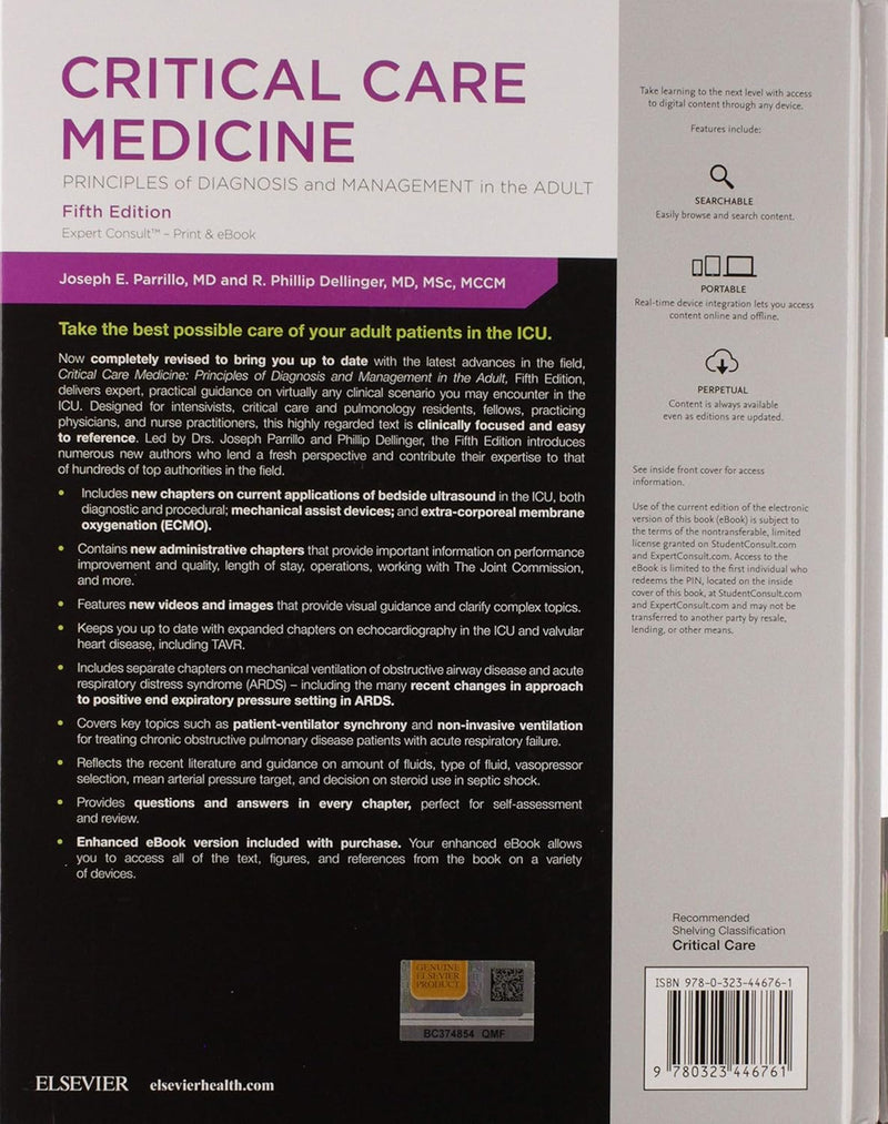 Critical Care Medicine: Principles of Diagnosis and Management in the Adult 5th Edition